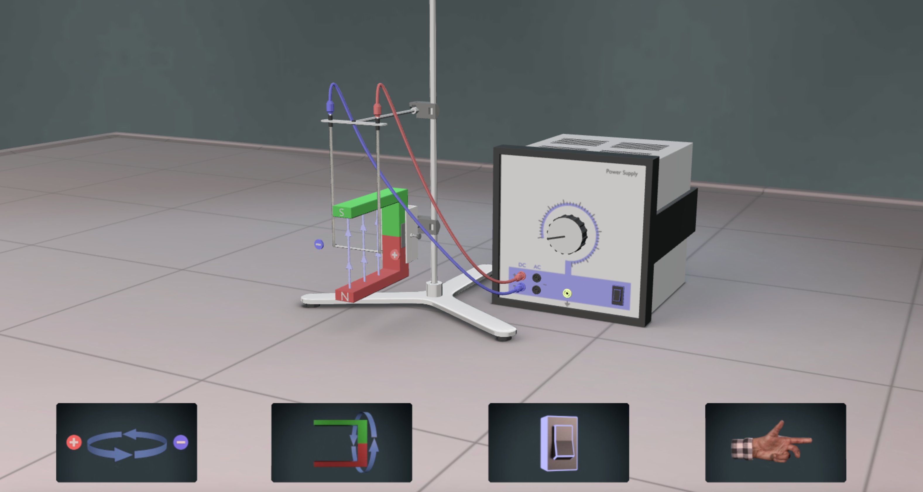3D Lorentz force physics simulation game for high school and college STEM education